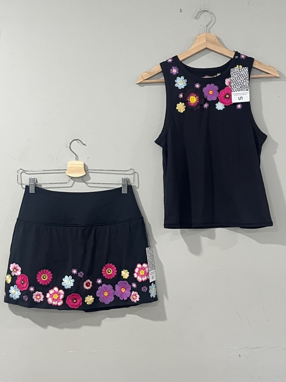 Urban Savage Floral Embroidered Women's Active Skort and Active Top